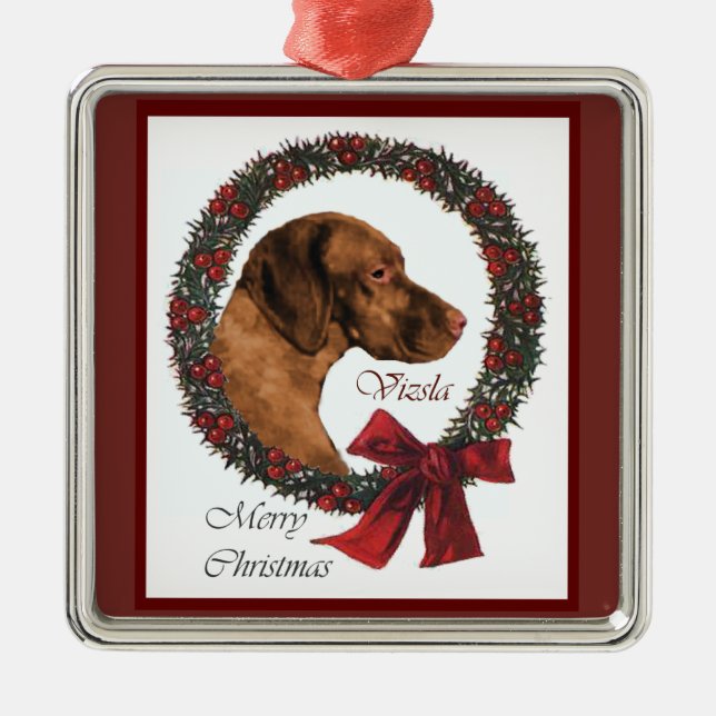 En Métal Ornement d'arbre de Noël Vizsla (Devant)