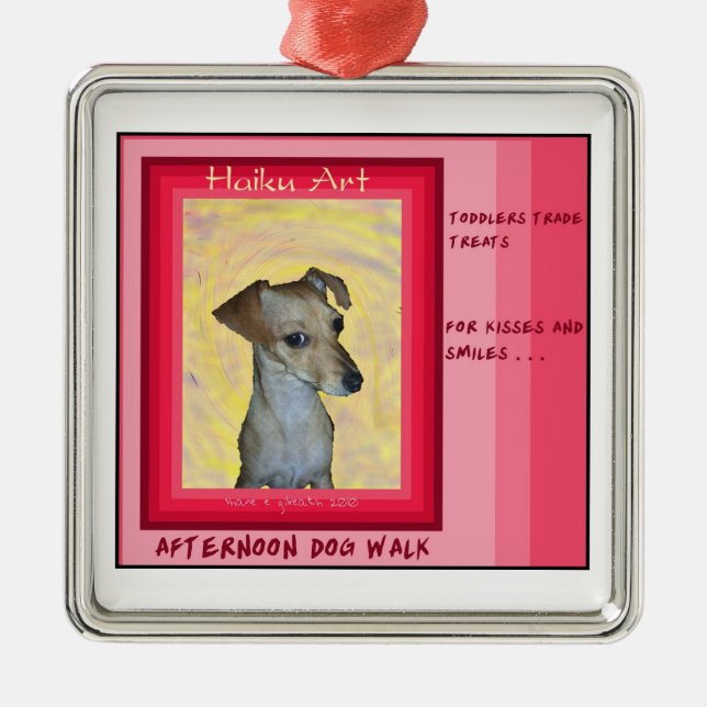 En Métal Ornement d'art de Haiku de Chiweenie (Devant)