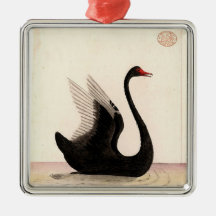 ORNEMENT D'ART SWAN NOIR