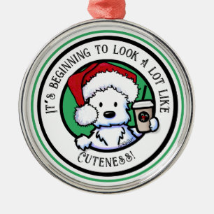 En Métal Ornement de café KiniArt Westie Noël