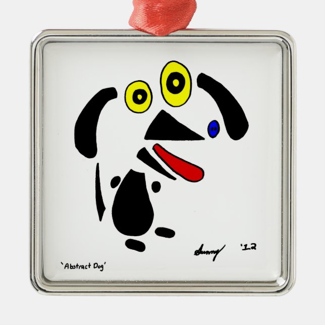 En Métal Ornement de chien Abstrait (Devant)