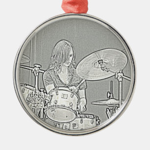 En Métal Ornement de fille de batteur
