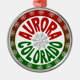 En Métal Ornement de flocon rouge vert d'Aurora