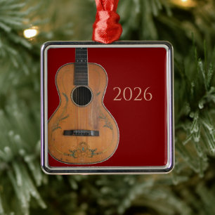 En Métal Ornement de guitare acoustique antique
