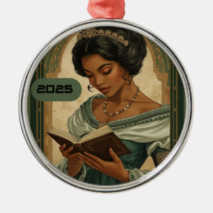 En Métal Ornement de la princesse 2025 lisant un livre