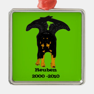 En Métal Ornement de mémorial de rottweiler