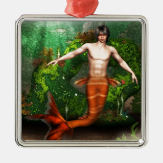 En Métal Ornement de natation de triton