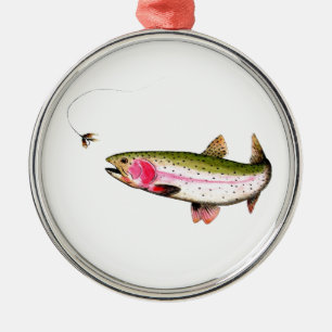 En Métal Ornement de pêche à la truite volante