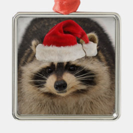En Métal Ornement de père Noël de raton laveur