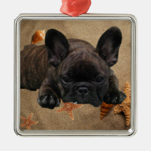 En Métal Ornement de sapin de Noël bouledogue français