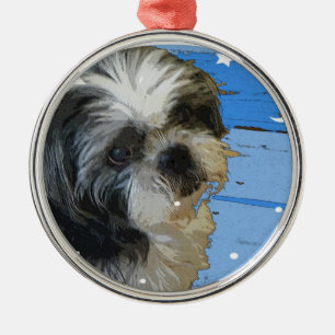 En Métal Ornement de Shih Tzu