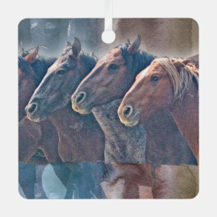 En Métal Ornement de Stampede de Cheval sauvage