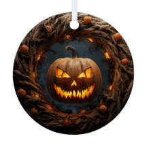 Ornement d'Halloween Citrouille éffrayant 3D
