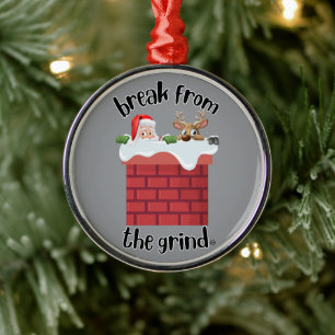 En Métal Ornement d'humour de cheminée de Noël