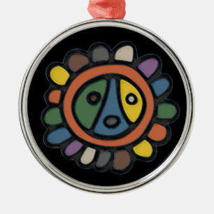 En Métal Ornement du cercle Sol Taino