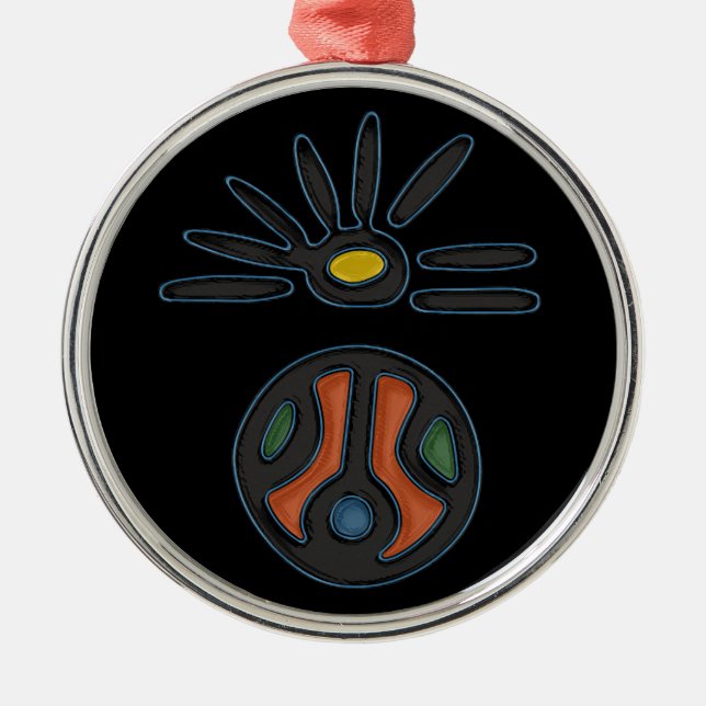 En Métal Ornement du cercle Sol Taino (Devant)
