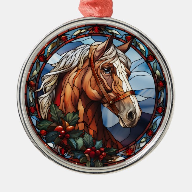 En Métal Ornement du Cheval de Noël (Devant)