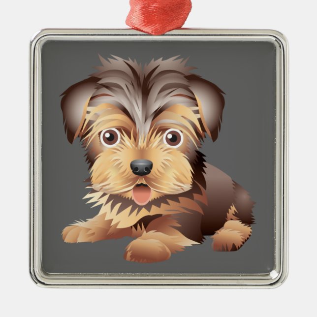 En Métal Ornement du Yorkshire Terrier (Devant)