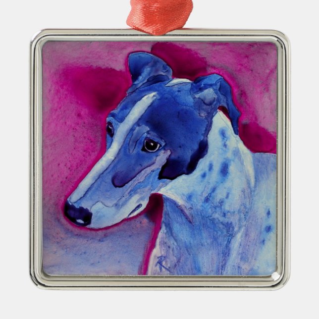 En Métal Ornement Greyhound - "Garçon bleu" (Devant)