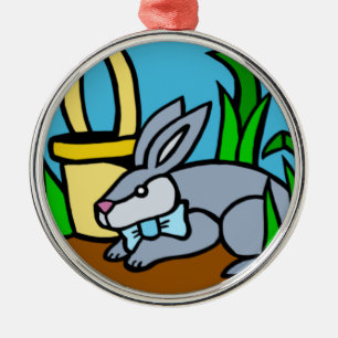 En Métal Ornement lapin de Pâques