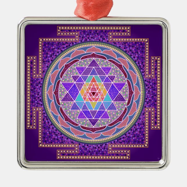 En Métal Ornement pourpre de Sri Yantra (Devant)