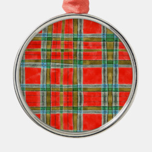 En Métal Ornement Rond de Luxe Tartan MAC BAIN