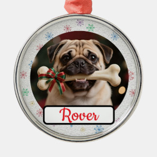 En Métal Ornement Rond de Noël Personnalisable pour Proprié