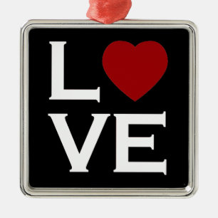 En Métal Ornement rouge d'amour de coeur