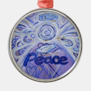 En Métal Peace Inspiration Angel Word Ornement