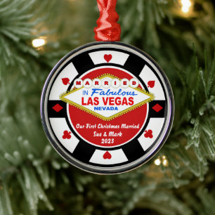 En Métal Premier Noël Marié Ornement Vegas 2023