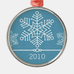 En Métal Snowflakes délicats ornement rond haut de gamme