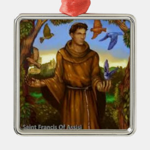 En Métal St Francis avec les oiseaux, le bel ornement ou le