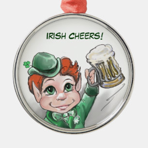 En Métal Vive l'Irlande ! Ornement rond premium portrait