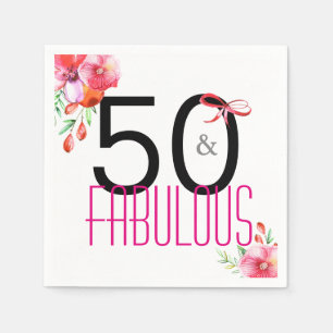 En Papier 50 et cinquantième serviettes fabuleuses de fête