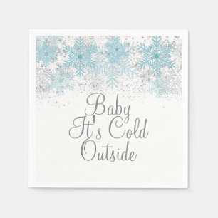 En Papier Bébé Il fait froid dehors Snowflake serviettes