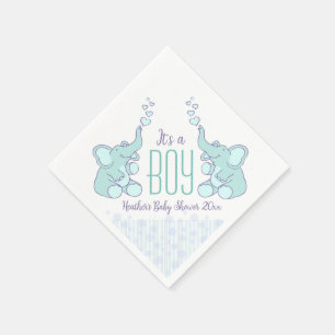 En Papier Bleu mignon d'éléphant appelé serviette de gar