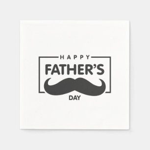 En Papier Bonne Fête des pères Moustache   Serviette de tabl