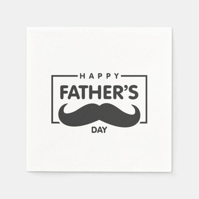 En Papier Bonne Fête des pères Moustache | Serviette de tabl (Devant)
