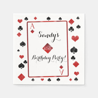 En Papier Casio/Vegas style serviettes d'anniversaire