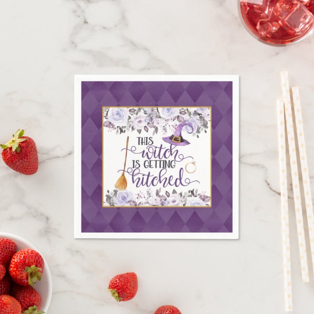 En Papier Cette sorcière se marie Serviette - Floral (En situation)