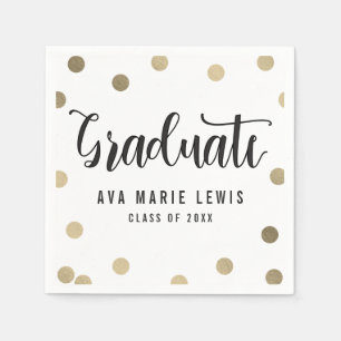 En Papier Charming Dots Gold Graduation serviettes