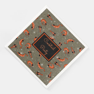 En Papier Cocktail de crevettes sur toute la place serviette