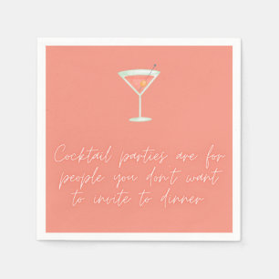 En Papier Cocktail partie amusant script saumon de serviette