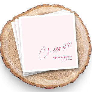 En Papier Coeur rose personnalisé Chevaux Mariages serviette