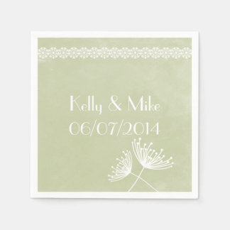 En Papier Dentelle de Sage et serviettes de Mariage Floral