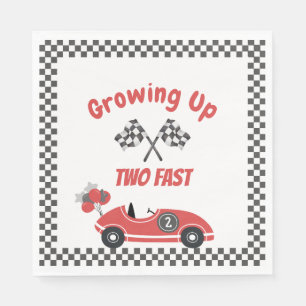 En Papier "Deux Rapides" Red Race voiture déjeuner serviette