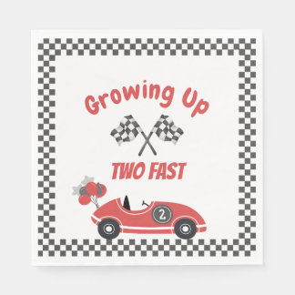 En Papier "Deux Rapides" Red Race voiture déjeuner serviette