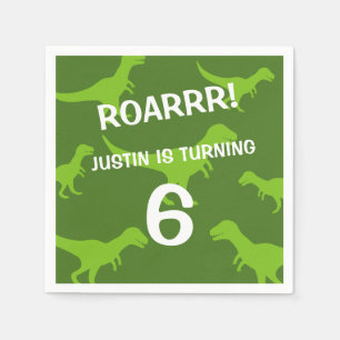 En Papier Dinosaure vert mignon thème Anniversaire serviette