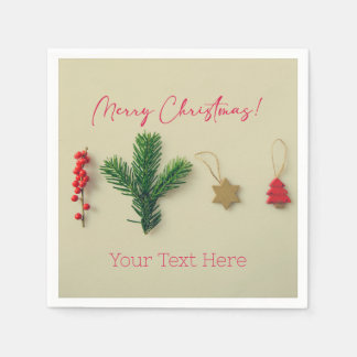 En Papier Élégante serviette minimaliste de Noël avec Holida