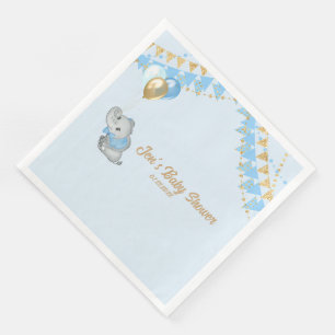 En Papier Éléphant Bleu Serviette Baby shower